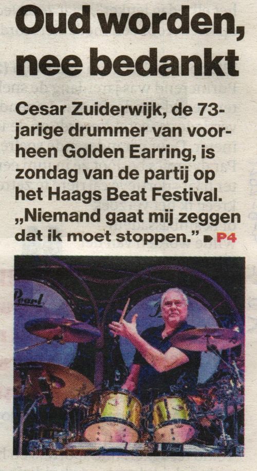 AD Newspaper article Cesar Zuiderwijk: Oud worden, nee bedankt August 04 2021